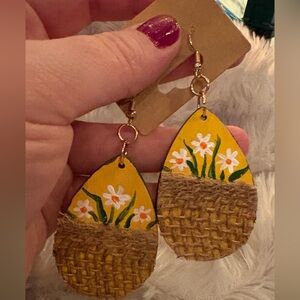 Daisy Wooden Earrings